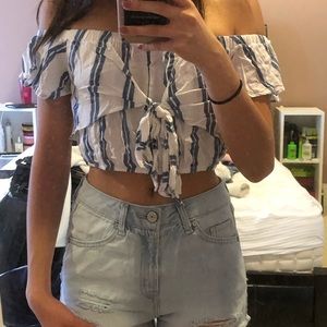 Pac Sun off shoulder striped top